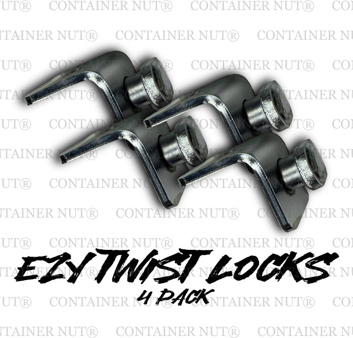 Load image into Gallery viewer, Silver EZY Twist Locks in set of 4 lock containers together without welding.
